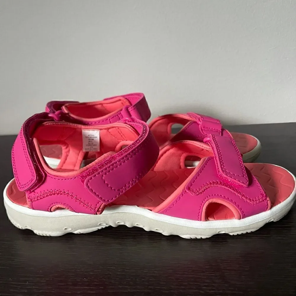NWT Lands End Action Sandals Girls Youth Pink Kids agion Adjustable Straps